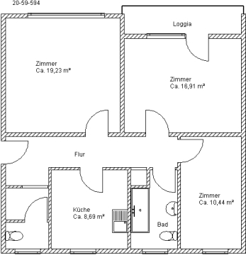 3 Zimmer im OG - sehr ruhig gelegen 3 Zimmer im OG - sehr ruhig gelegen